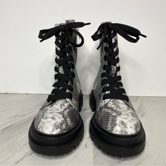 New! DV Dolce Vita Flume Snakeskin Faux Leather Lace Up Bootie 8 1/2 - Picture 2 of 14